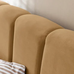 Lit coffre en velours matelassé