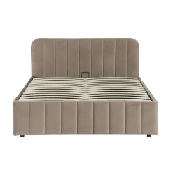 Lit coffre velours avec tête de lit Terre de Nuit