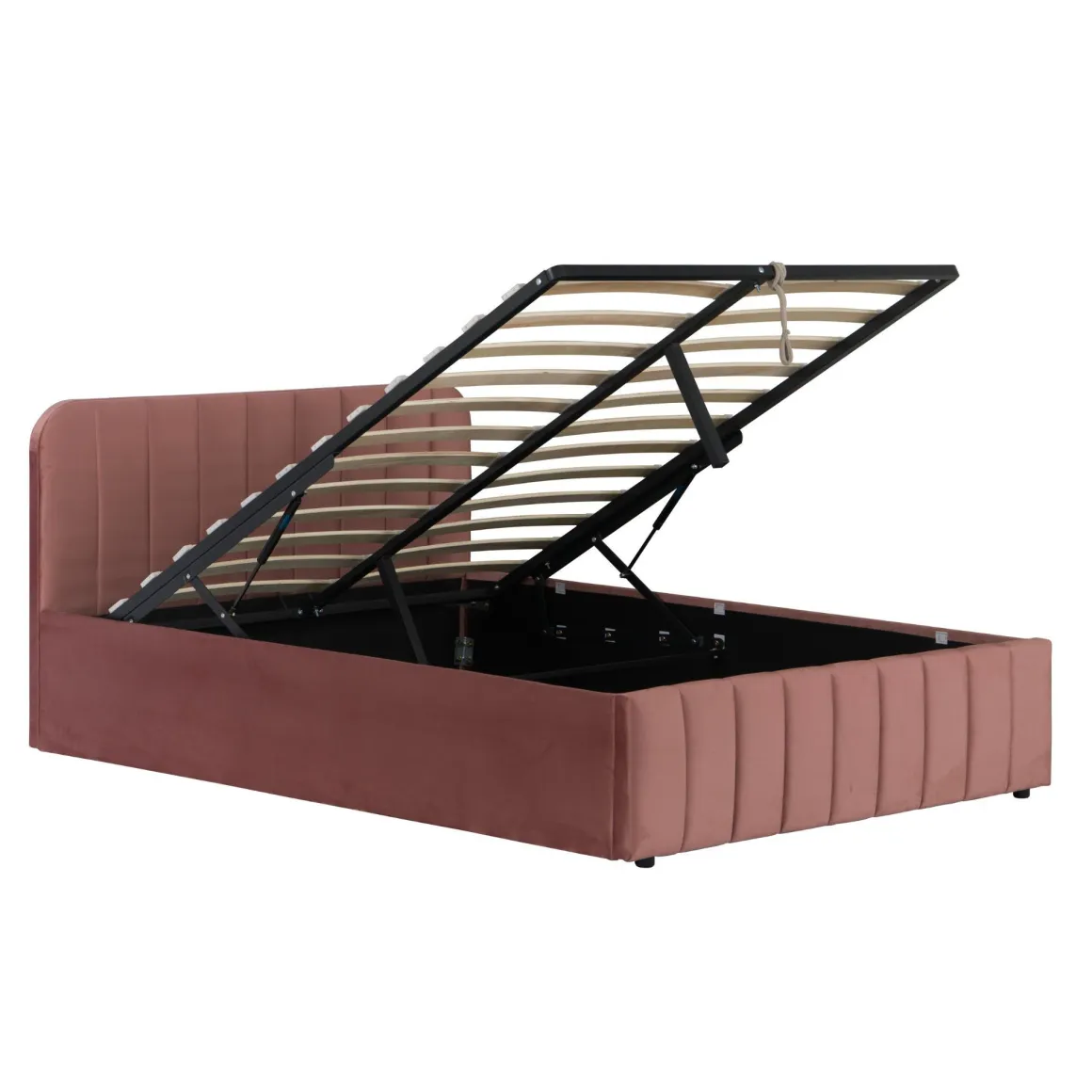 Lit coffre velours avec tête de lit Terre de Nuit