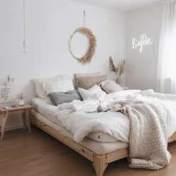 Lit ELAN en pin massif naturel avec sommier