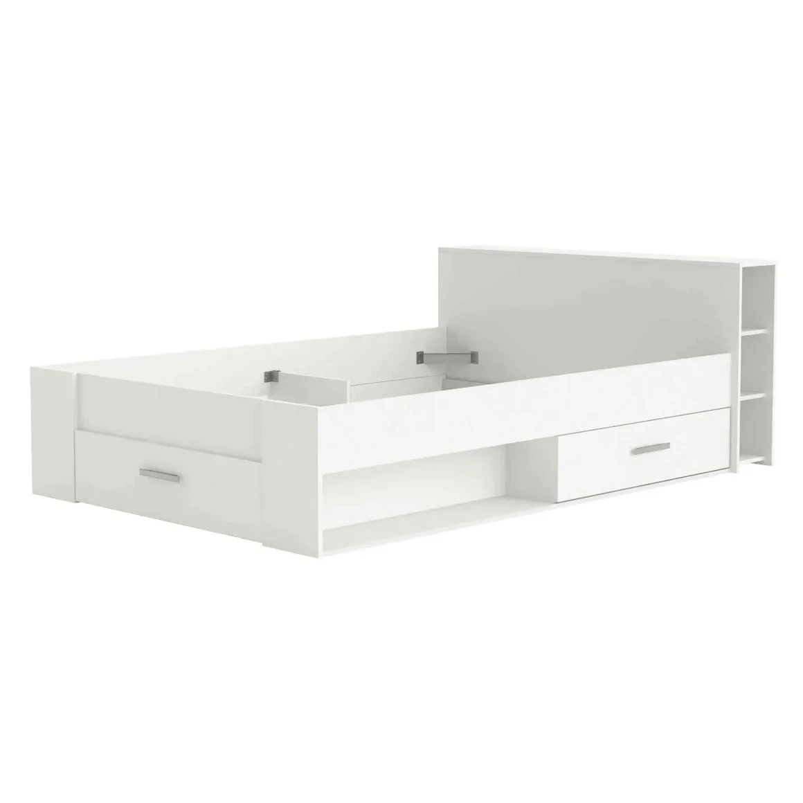Lit en bois avec tiroir blanc perle - LT177