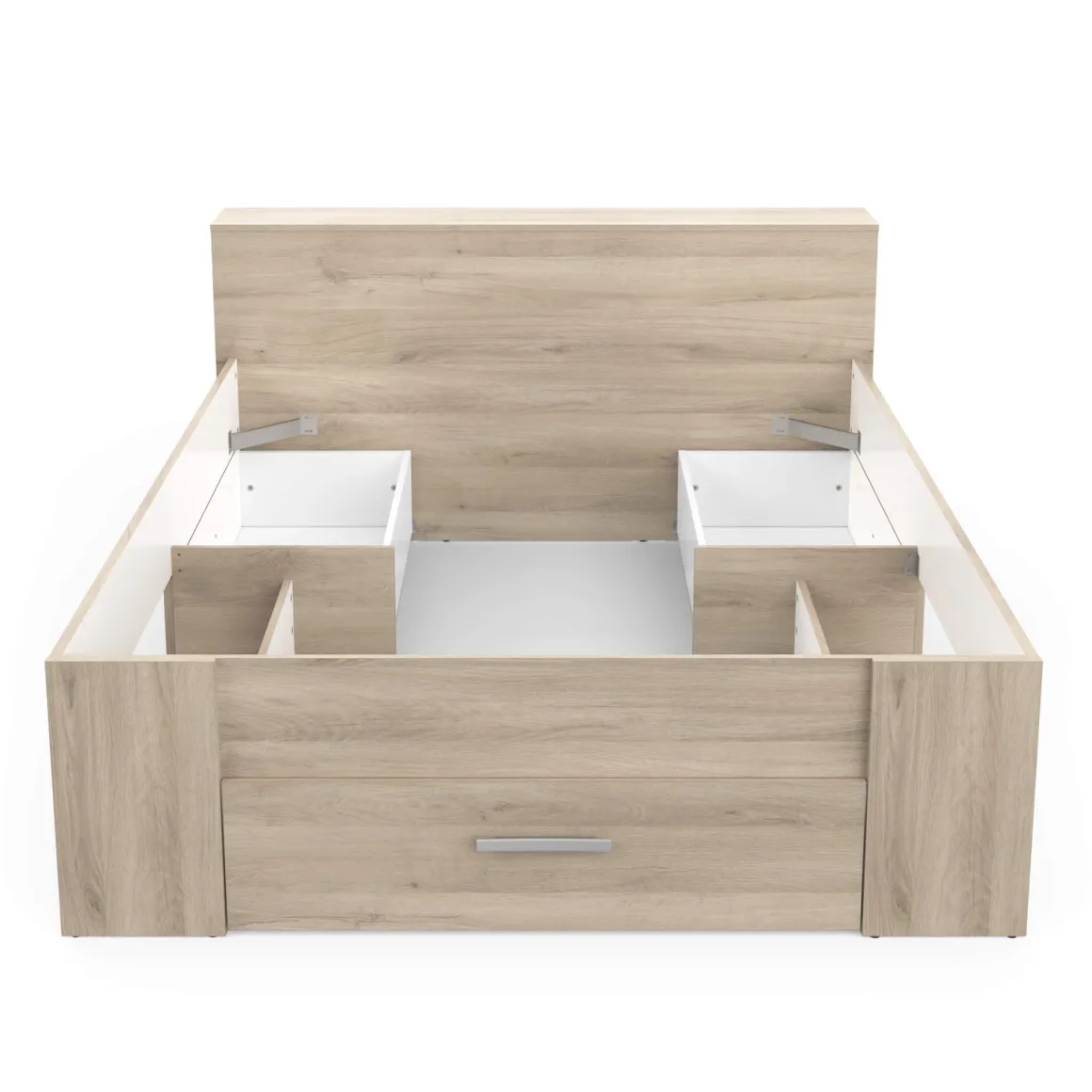 Lit en bois avec tiroir imitation chêne kronberg - LT177