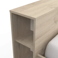 Lit en bois avec tiroir imitation chêne kronberg - LT177