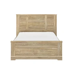 Lit en bois clair imitation châtaignier - LT5066