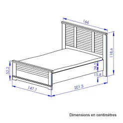 Lit en bois clair imitation châtaignier - LT5066