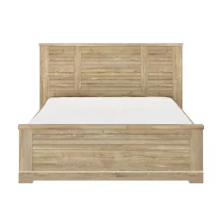 Lit en bois clair imitation châtaignier - LT5066