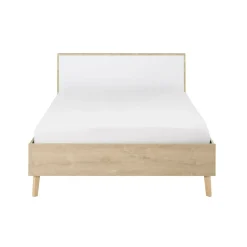 Lit en bois imitation chêne clair - LT5046-1