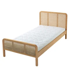 Lit enfant en pin massif avec véritable cannage ANNA - LT17018