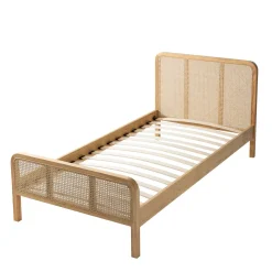 Lit enfant en pin massif avec véritable cannage ANNA - LT17018