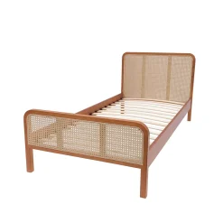 Lit enfant en pin massif avec véritable cannage ANNA - LT17018