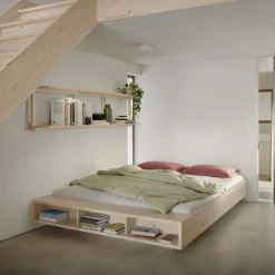Lit en pin massif avec rangements MERGE