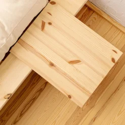 Lit en pin massif avec tables de chevet JAPAN