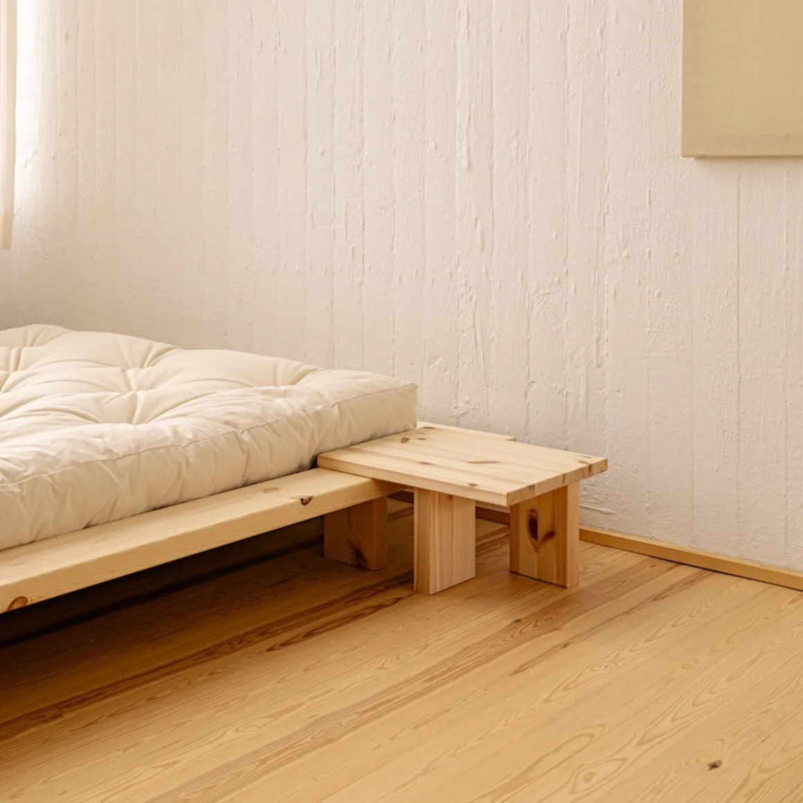 Lit en pin massif avec tables de chevet JAPAN
