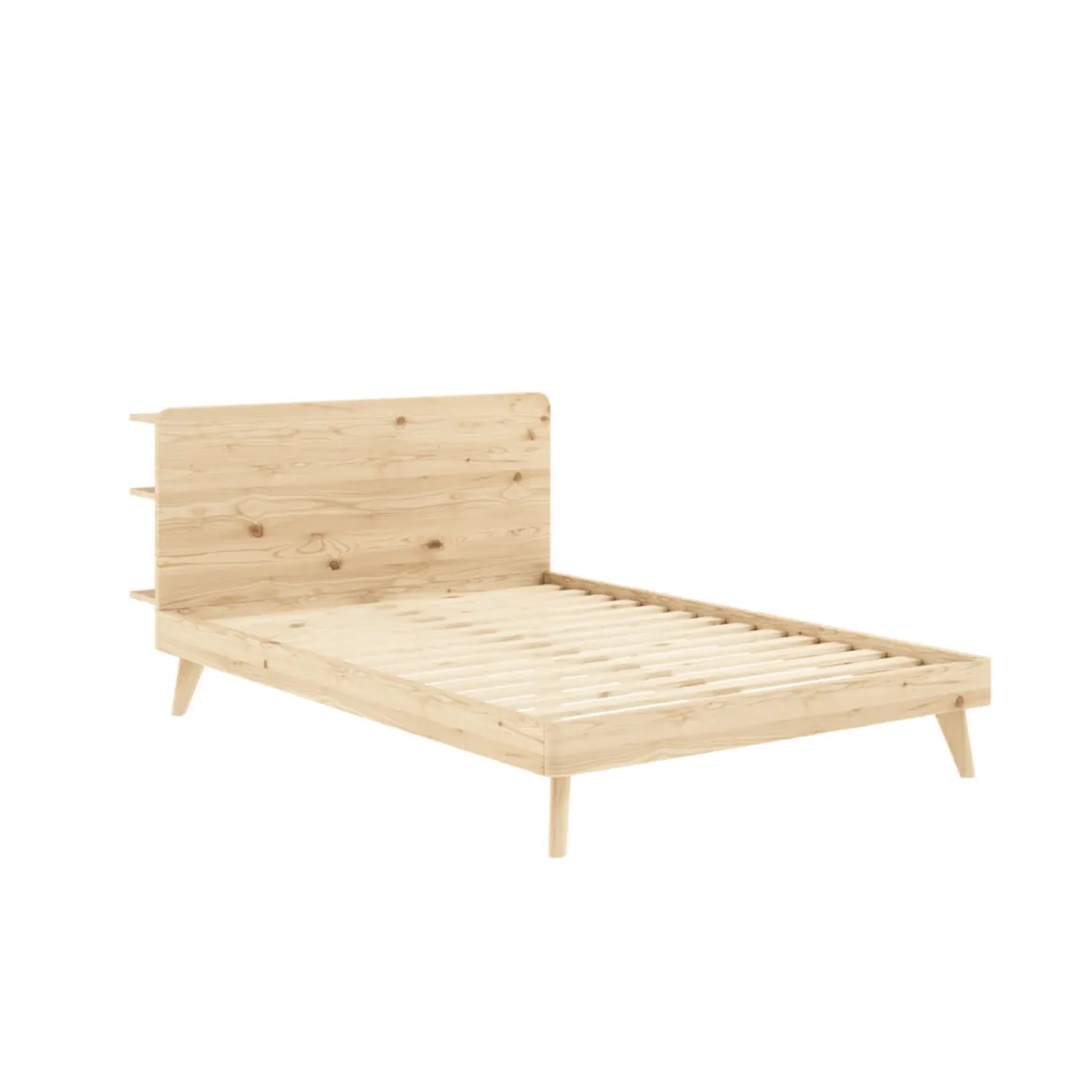 Lit en pin massif RETREAT BED bois clair + matelas futon COMFORT écru