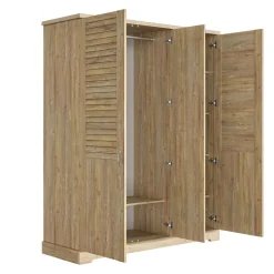Lit et armoire en bois clair - LT5079