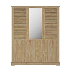 Lit et armoire en bois clair - LT5079