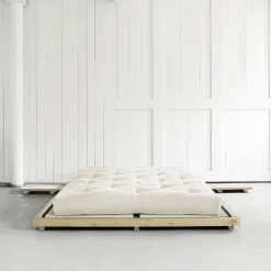 Lit futon DOCK style japonais en bois massif coloris naturel