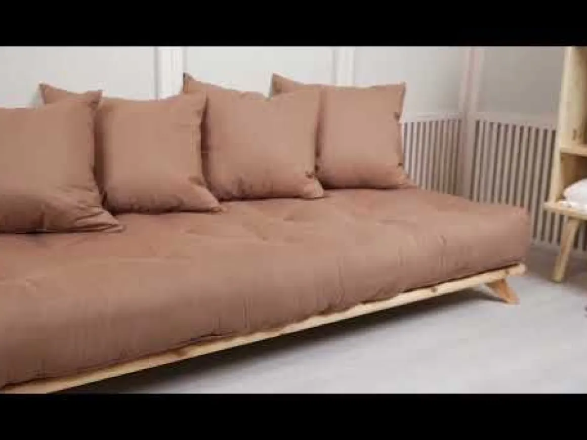 Lit futon SENZA en bois massif naturel