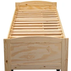 Lit gigogne 3 tiroirs en bois massif imitation chêne clair 90x200 - LT12006