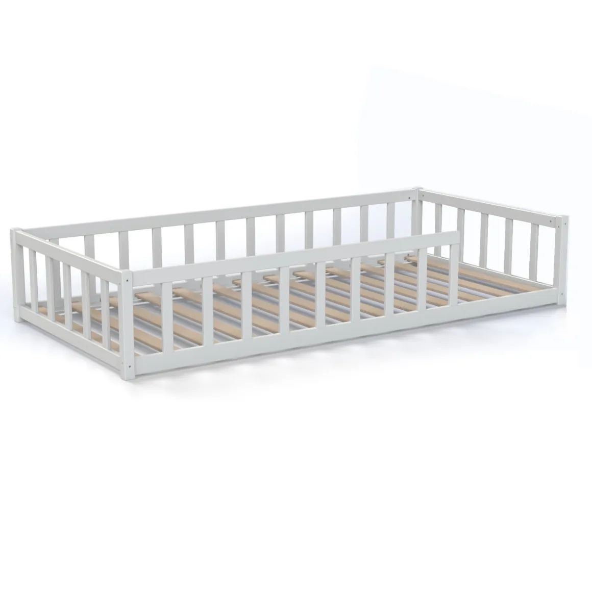 Lit inspiration Montessori enfant à barreaux
