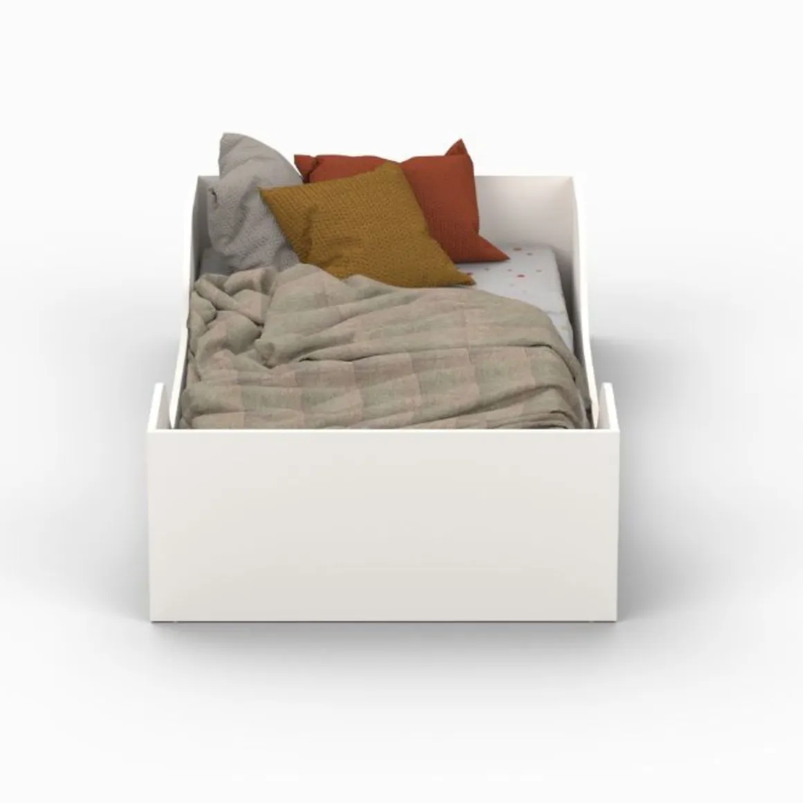Lit inspiration Montessori enfant au sol blanc