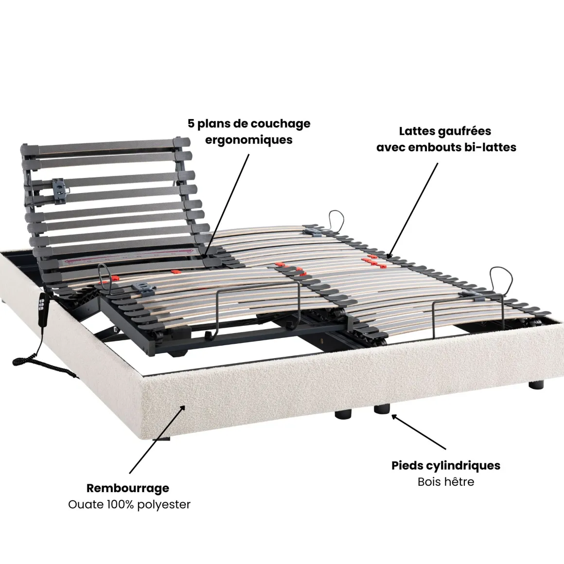 Lit électrique de relaxation avec 5 plans de couchage Horizon