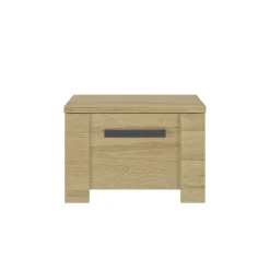 Lit led sensitive avec 2 chevets en bois clair - LT5082