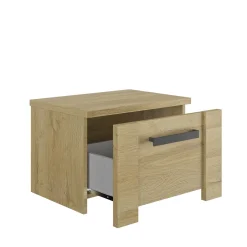Lit led sensitive avec 2 chevets en bois clair - LT5082