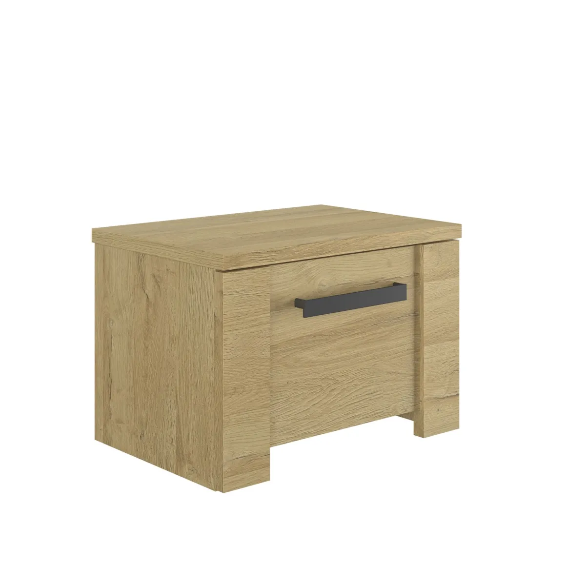 Lit led sensitive avec 2 chevets en bois clair - LT5082