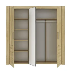 Lit led sensitive et armoire en bois clair - LT5084