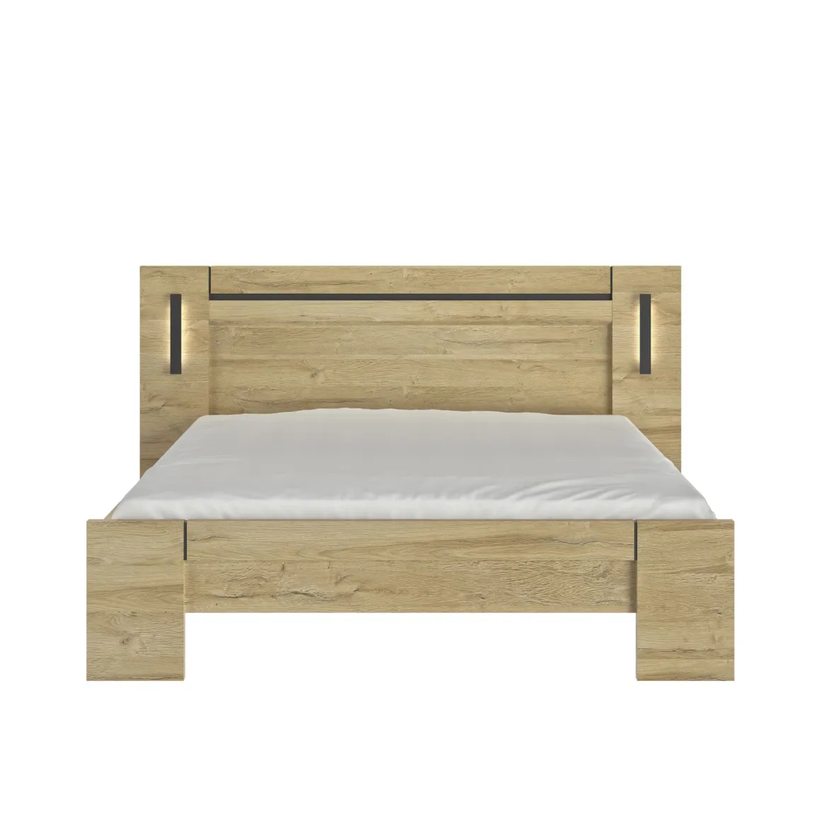 Lit led sensitive et commode en bois clair - LT5083