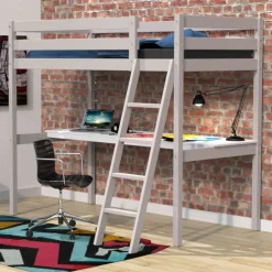 Lit mezzanine avec bureau en bois 90x190 - LT14038