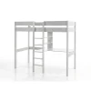 Lit Mezzanine Blanc 90x200 avec échelle centrale - Terre de Nuit