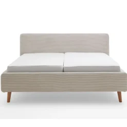 Lit rembourré en velours avec tête de lit lisse - LT8002
