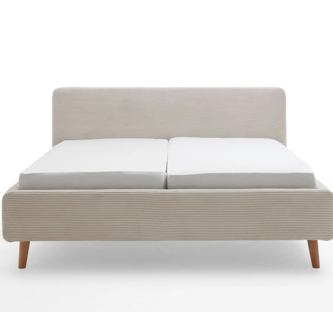 Lit rembourré en velours avec tête de lit lisse - LT8002