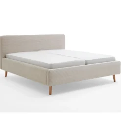 Lit rembourré en velours avec tête de lit lisse - LT8002