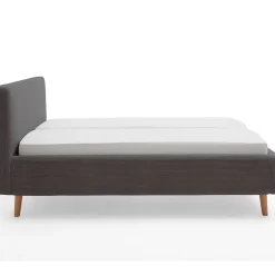 Lit rembourré en velours avec tête de lit lisse - LT8002