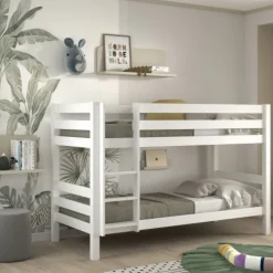 Lit superposé enfant en bois massif 90x200 cm - LT2041
