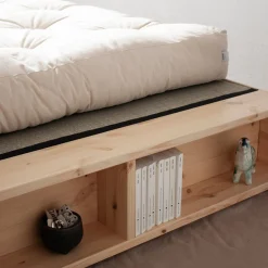Lit ZIGGY en pin massif naturel avec multiples rangements + tatami