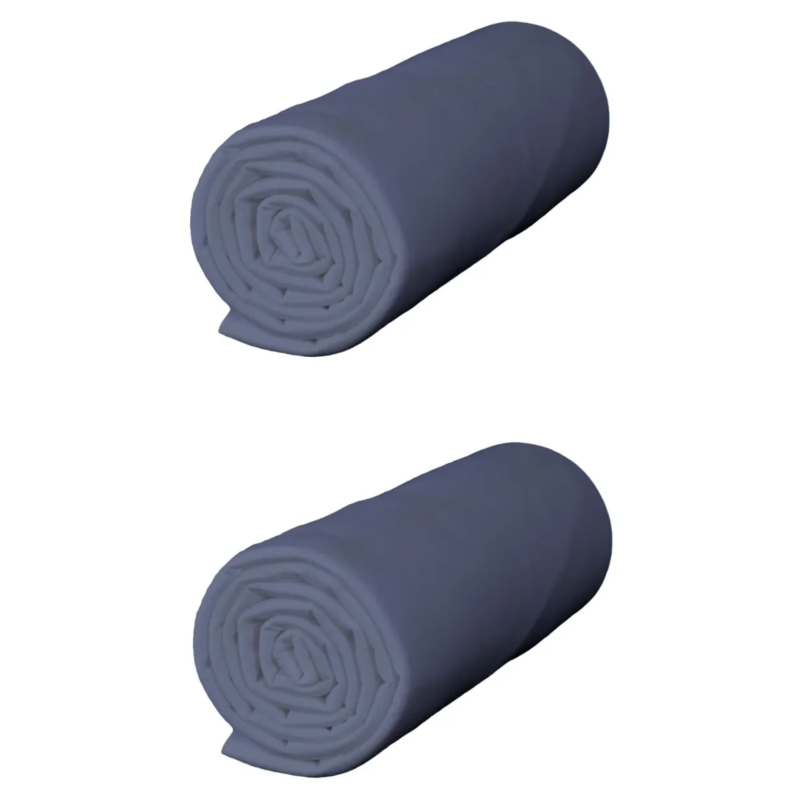 Lot de 2 draps housses jersey bleu océan bonnet 30 cm