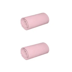 Lot de 2 draps housses jersey rose thé bonnet 30 cm 100% coton biologique