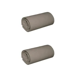 Lot de 2 draps housses jersey taupe bonnet 30 cm 100% coton biologique