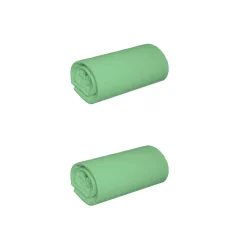 Lot de 2 draps housses jersey vert jade bonnet 30 cm 100% coton biologique