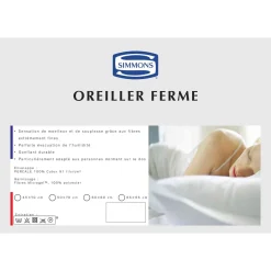 Lot de 2 oreillers Microgel Ferme percale Simmons