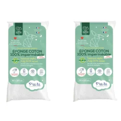 Lot de 2 protège matelas bébé éponge coton 100% imperméable et anti-acariens