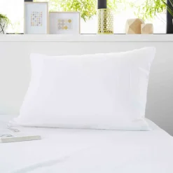 Lot de 2 protège oreillers anti-acariens imperméables molleton 100% coton