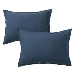 Lot de 2 taies d'oreiller coton lavé - SOMEO