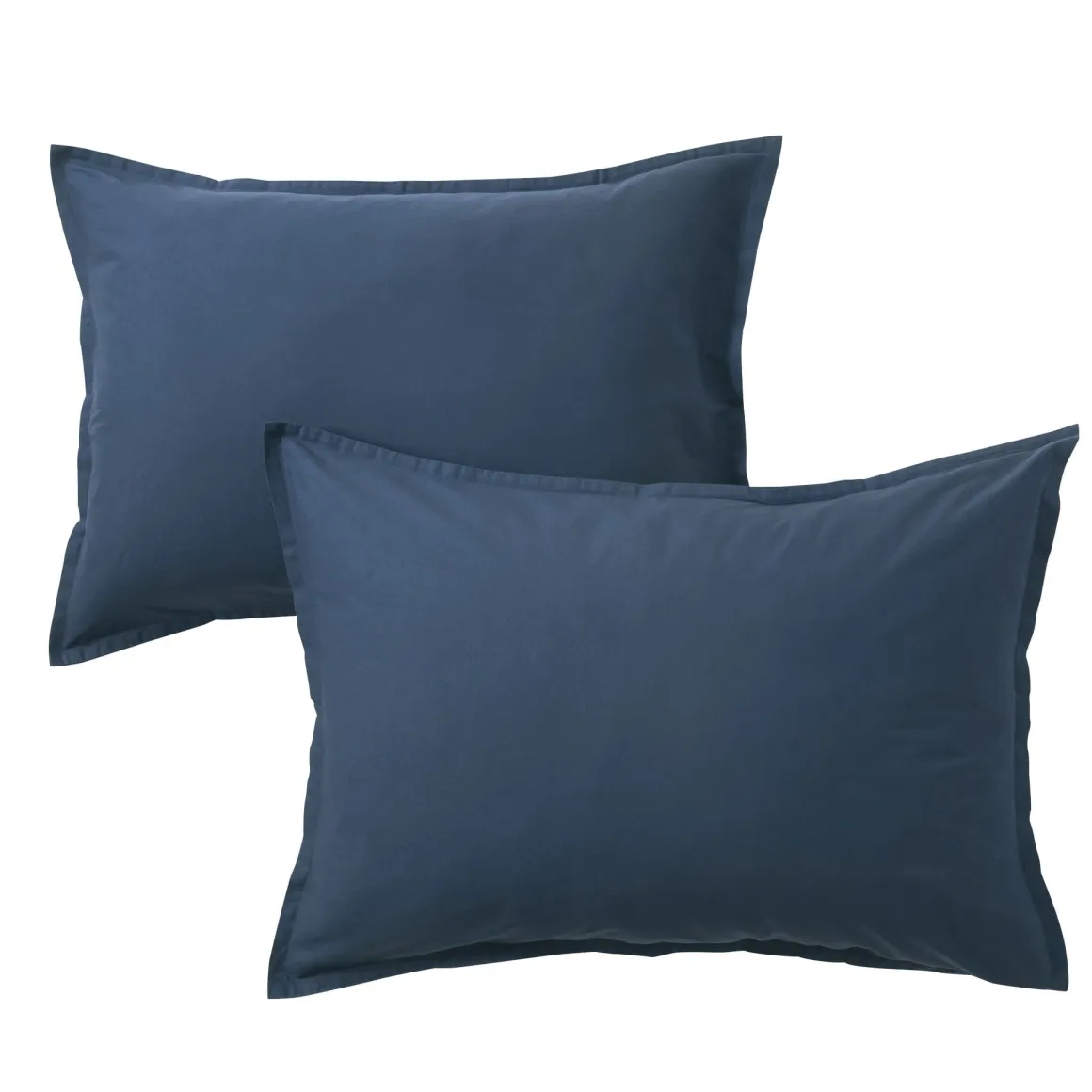 Lot de 2 taies d'oreiller coton lavé - SOMEO