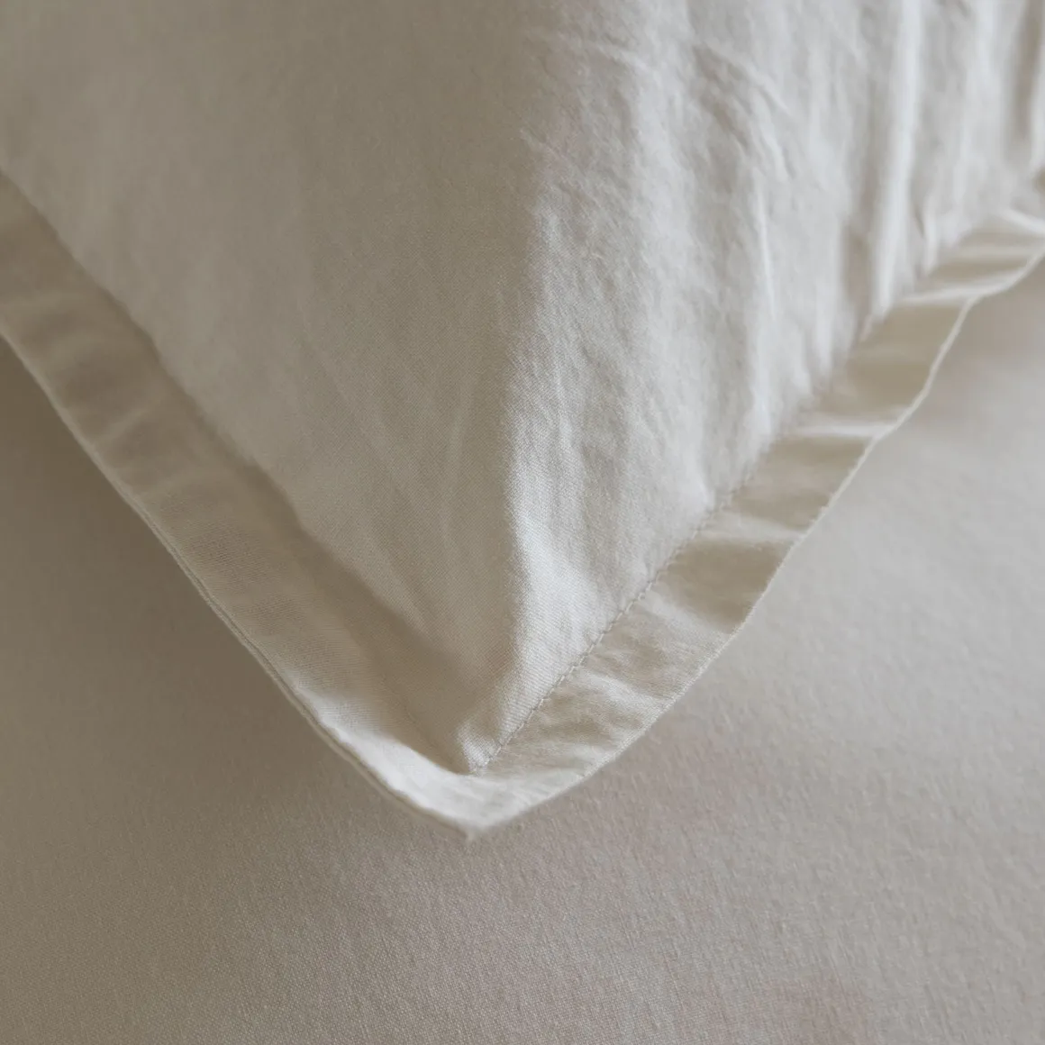 Lot de 2 taies d'oreiller coton lavé - SOMEO