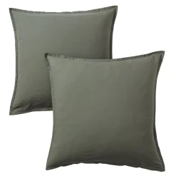 Lot de 2 taies d'oreiller coton lavé - SOMEO